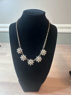 Gold Floral Crystal Statement Necklace - Women Jewelry: Chloe & Isabel